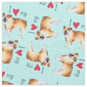 I Liebe meine Bulldogge Stoff