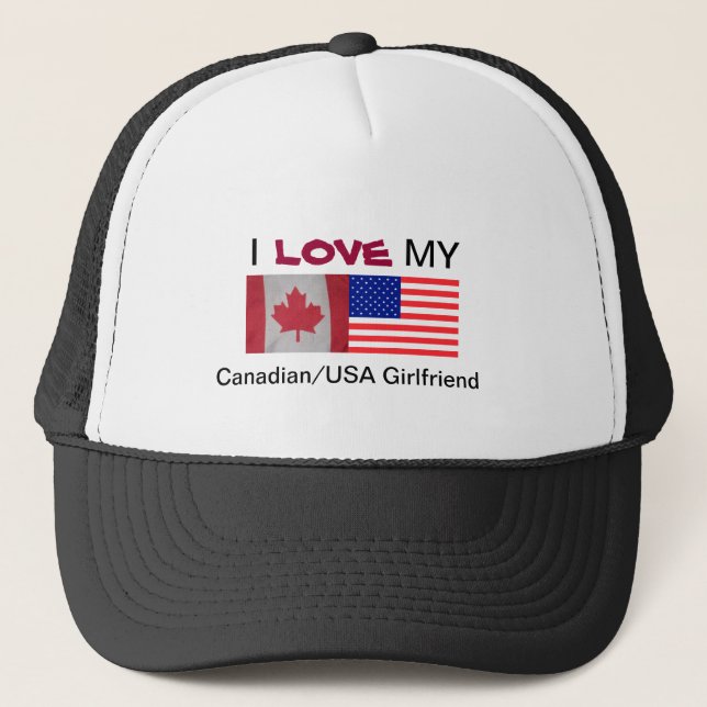I, LIEBE, MEINE, Canadian/USA Mädchen… Hut Truckerkappe (Vorderseite)