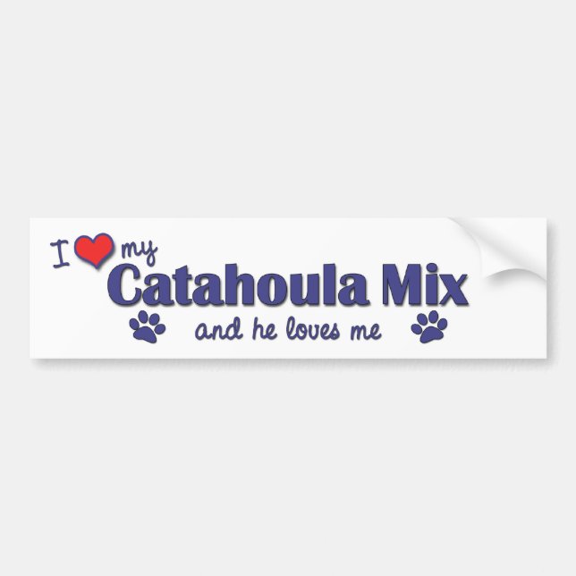 I Liebe meine Catahoula Mischung (männlicher Hund) Autoaufkleber (Vorne)