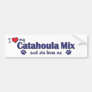 I Liebe meine Catahoula Mischung (weiblicher Hund) Autoaufkleber