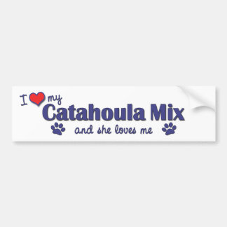 I Liebe meine Catahoula Mischung (weiblicher Hund) Autoaufkleber