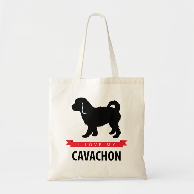 I Liebe meine Cavachon Taschen-Tasche Tragetasche (Vorne)