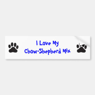I Liebe meine Chow-Chow-Schäfer Mischung Autoaufkleber