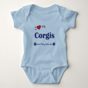 I Liebe meine Corgis (mehrfache Hunde) Baby Strampler