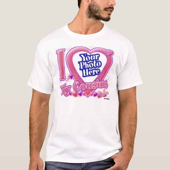 I Liebe Meine Cousins rosa/lila - Foto T-Shirt (Vorderseite)