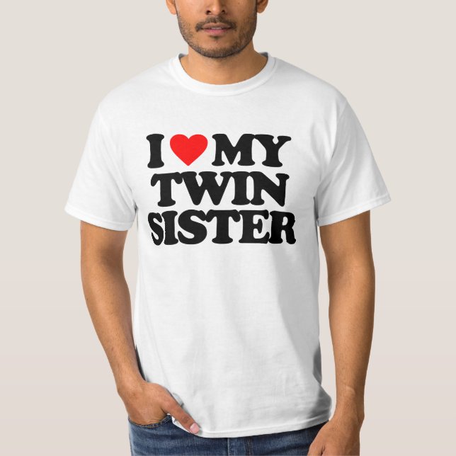 I LIEBE MEINE DOPPELschwester T-Shirt (Vorderseite)