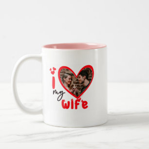 I Liebe Meine Ehefrau Foto Geschenk Klassische Tas Zweifarbige Tasse