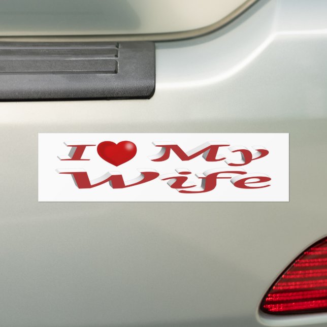 I Liebe Meine Ehefrau niedlicher roter Text Autoaufkleber (Auf Auto)