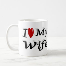 I Liebe Meine Ehefrau niedlicher schwarzer Text Kaffeetasse