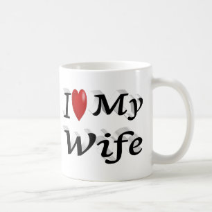 I Liebe Meine Ehefrau niedlicher schwarzer Text Kaffeetasse