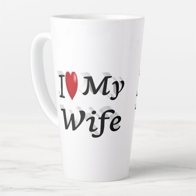 I Liebe Meine Ehefrau niedlicher schwarzer Text Milchtasse (Linke Ecke)