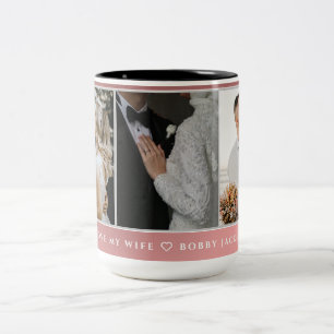 I Liebe Meine Ehefrau Personalisiert 3 Fotos Zweifarbige Tasse