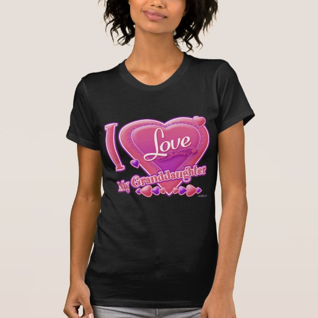 I Liebe Meine Enkelin rosa/lila - Herz T-Shirt (Vorderseite)