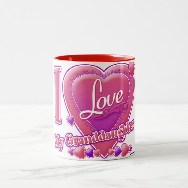I Liebe Meine Enkelin rosa/lila - Herz Zweifarbige Tasse (Mittel)