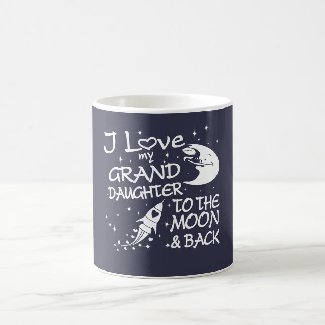 I Liebe meine Enkelin zum Mond und zur Rückseite Kaffeetasse (Mittel)