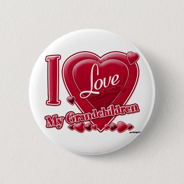 I Liebe Meine Enkelkinder - Foto Button (Vorderseite)