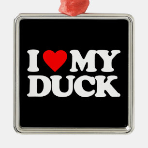 I LIEBE MEINE ENTE SILBERNES ORNAMENT