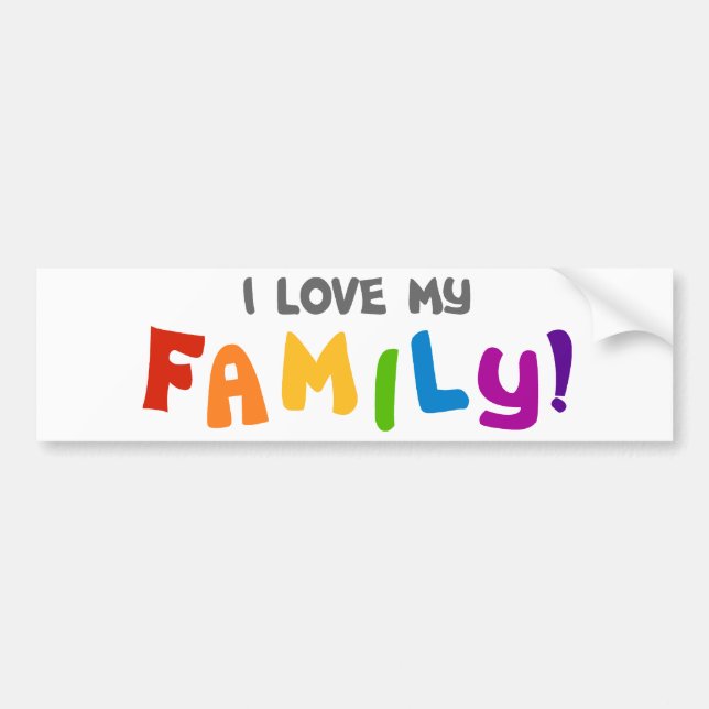 I Liebe meine Familie Autoaufkleber (Vorne)