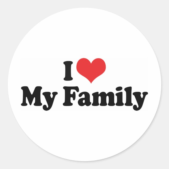 i Liebe Meine Familie Runder Aufkleber (Vorderseite)