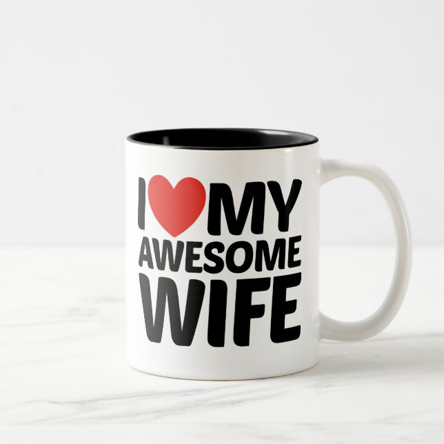 I Liebe meine fantastischen Ehefrau-Tassen Zweifarbige Tasse (Rechts)