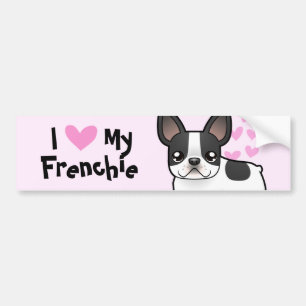 I Liebe meine französische Bulldogge Autoaufkleber