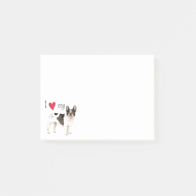 I Liebe meine französische Bulldogge Post-it Klebezettel (Vorderseite)