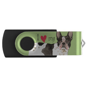 I Liebe meine französische Bulldogge USB Stick