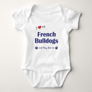 I Liebe meine französischen Bulldoggen (mehrfache Baby Strampler