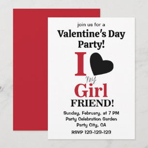 I Liebe Meine Freundin Valentine Party Einladung
