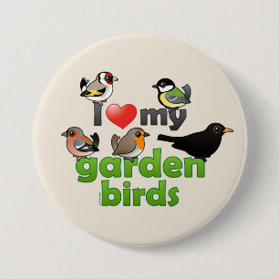 I Liebe meine Garten-Vögel Button
