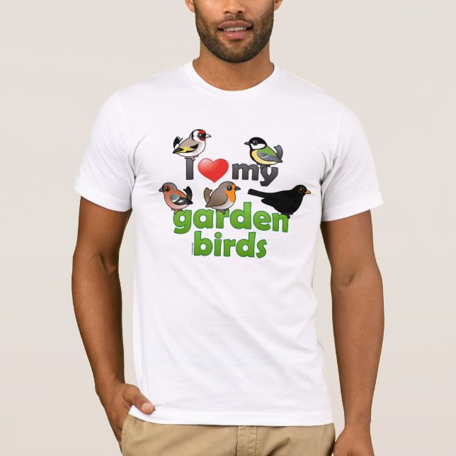 I Liebe meine Garten-Vögel T-Shirt (Vorderseite)