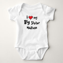 i Liebe meine große Schwester Personalisiert Baby Strampler