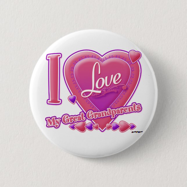 I Liebe Meine Großeltern rosa/lila - Herz Button (Vorderseite)