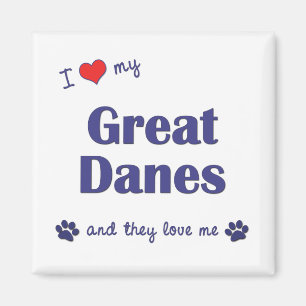 I Liebe meine großen Dänen (mehrfache Hunde) Magnet