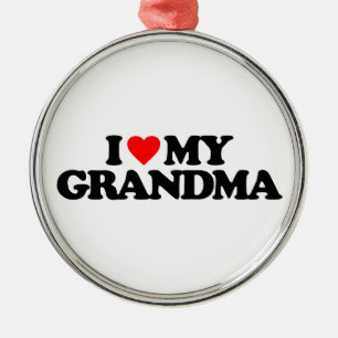 I LIEBE MEINE GROSSMUTTER SILBERNES ORNAMENT