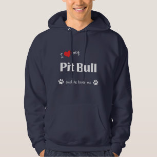 I Liebe meine Grube Stier (männlicher Hund) Hoodie