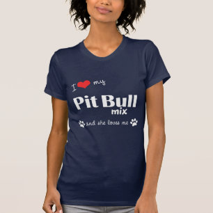 I Liebe meine Gruben-Stier-Mischung (weiblicher T-Shirt