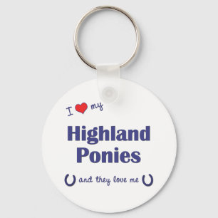 I Liebe meine Hochland-Ponys (mehrfache Ponys) Schlüsselanhänger
