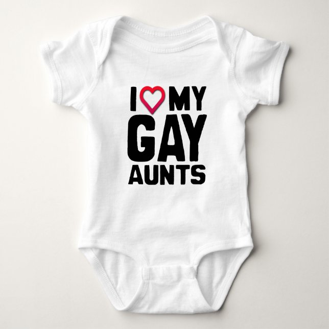I LIEBE MEINE HOMOSEXUELLEN TANTEN BABY STRAMPLER (Vorderseite)