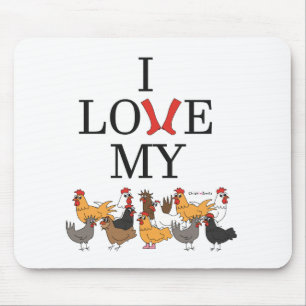 I Liebe meine Huhn-Mausunterlage Mousepad