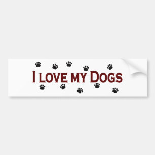 I Liebe meine Hunde Autoaufkleber