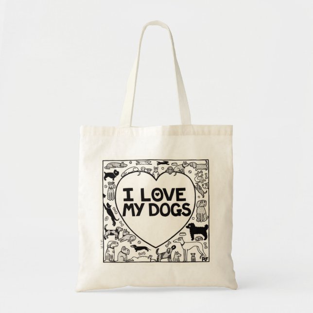 I Liebe meine Hunde - Taschen-Tasche Tragetasche (Vorne)