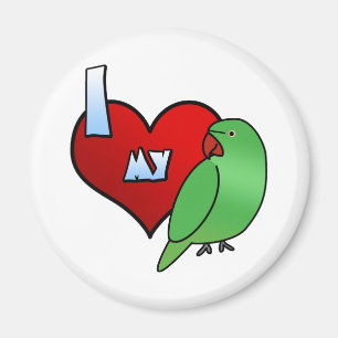I Liebe meine indische Ringneck Parakeet-Henne Magnet