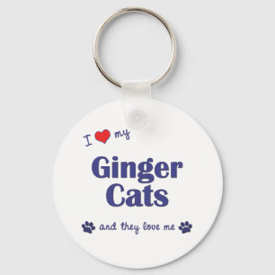 I Liebe meine Ingwer-Katzen (mehrfache Katzen) Schlüsselanhänger