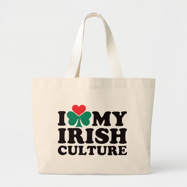 I Liebe meine irische Kultur Jumbo Stoffbeutel (Vorne)