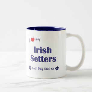 I Liebe meine Irischen Setter (mehrfache Hunde) Zweifarbige Tasse