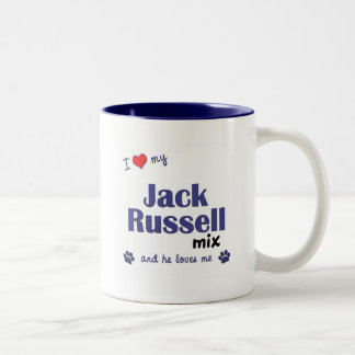 I Liebe meine Jack-Russell-Mischung (männlicher Zweifarbige Tasse