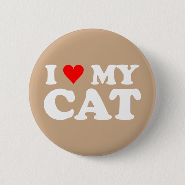 I Liebe meine Katze Button (Vorderseite)