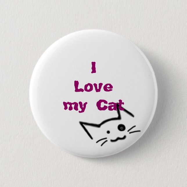 I Liebe meine Katze Button (Vorderseite)