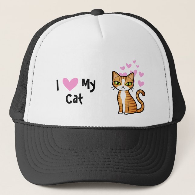 I Liebe meine Katze (entwerfen Sie Ihre eigene Truckerkappe (Vorderseite)